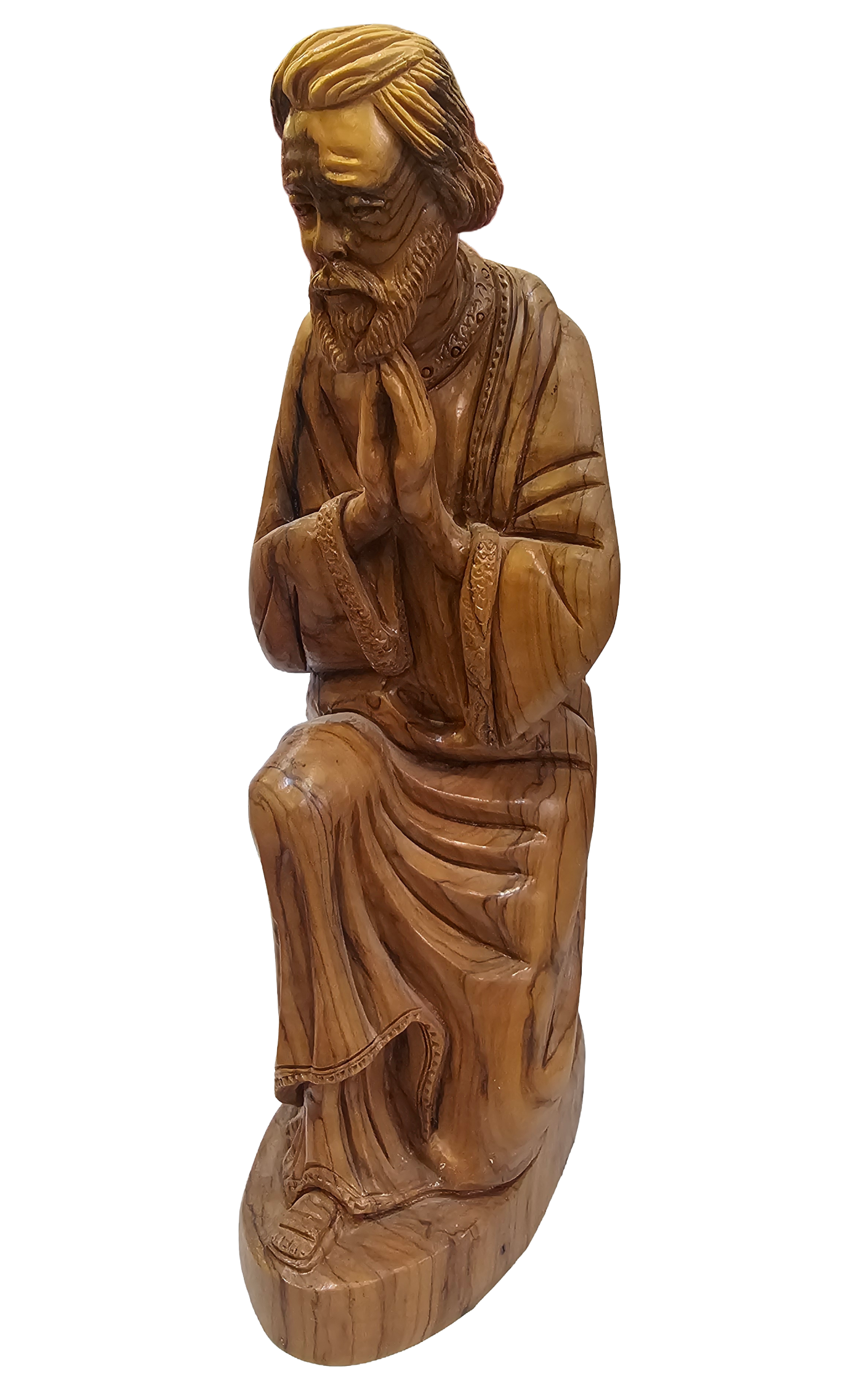 Shepherd prays on his knees 
